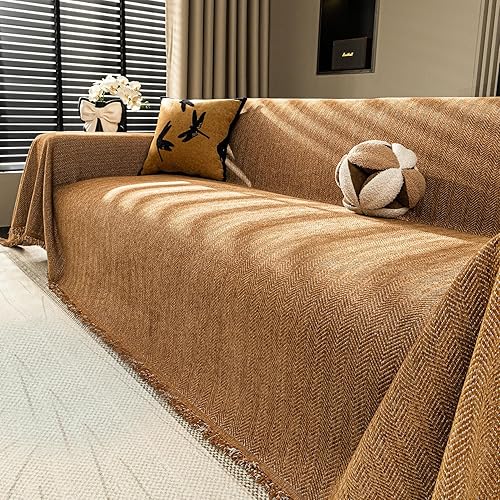 Miniatura 12 de Nobildonna Funda de felpilla lavable para sofá de 2 plazas, funda protectora de muebles para sala de estar, beige, 71 x 102 pulgadas