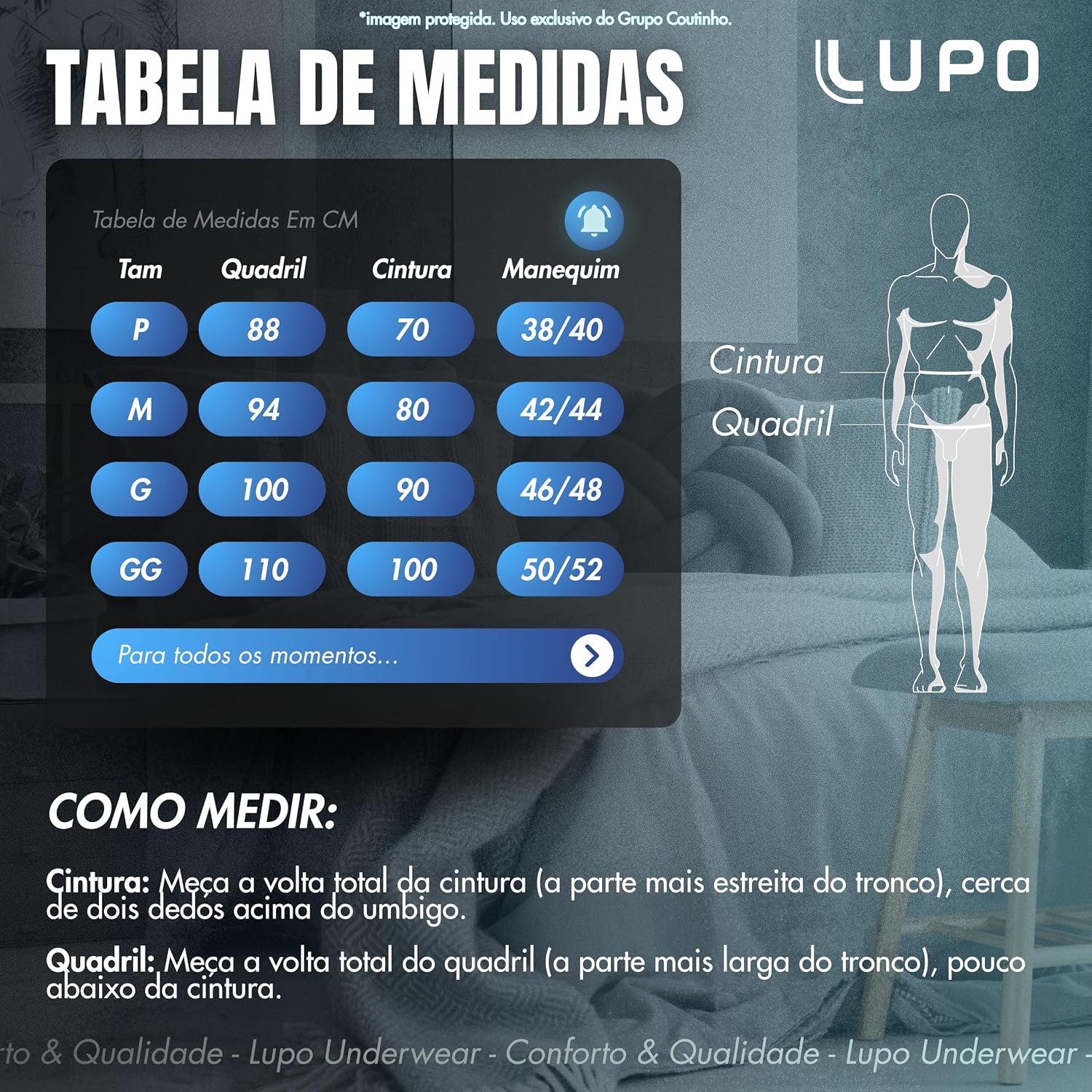 Kit 4 Cuecas Lupo Masculinas Boxer Algodão Macio Confortável Original