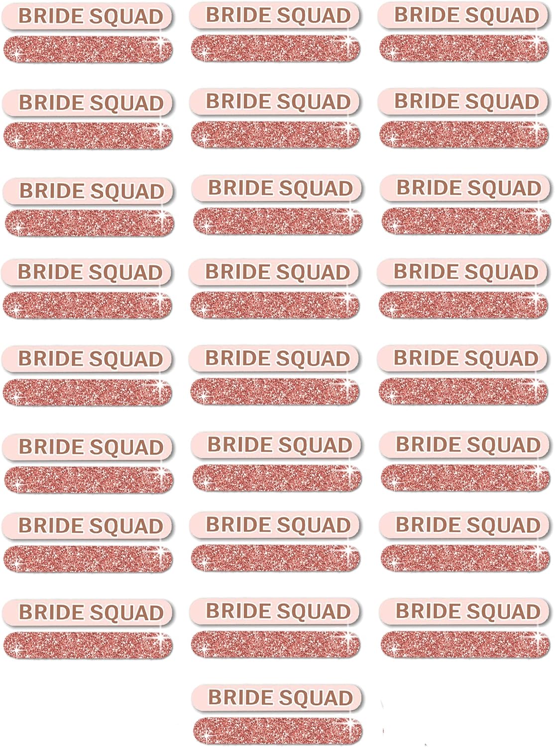 Bridal Shower Favors for Guests 50 - Set of 50 Rose Gold Sparkle Bride Squad Nail Files - Bridesmaid Emergency Kit - Emery Board