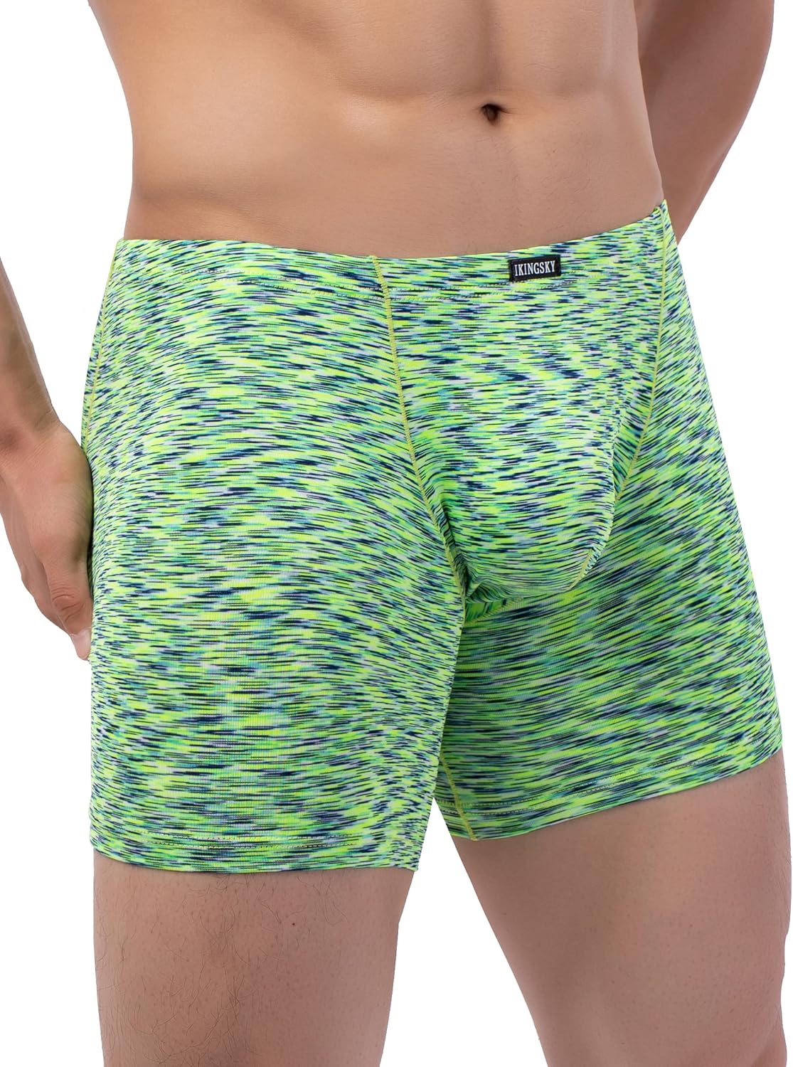 iKingsky Men's Quick-dry Long Leg Boxer Briefs Sexy Bulge Trunks No Ride Up Shorts Underwear Seamless Front Under Panties - Image 2