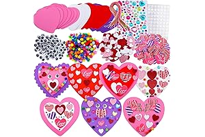 JULBEAR 700 Pieces Valentine's Day Foam Heart Ornaments Craft DIY Kit, Perfect...