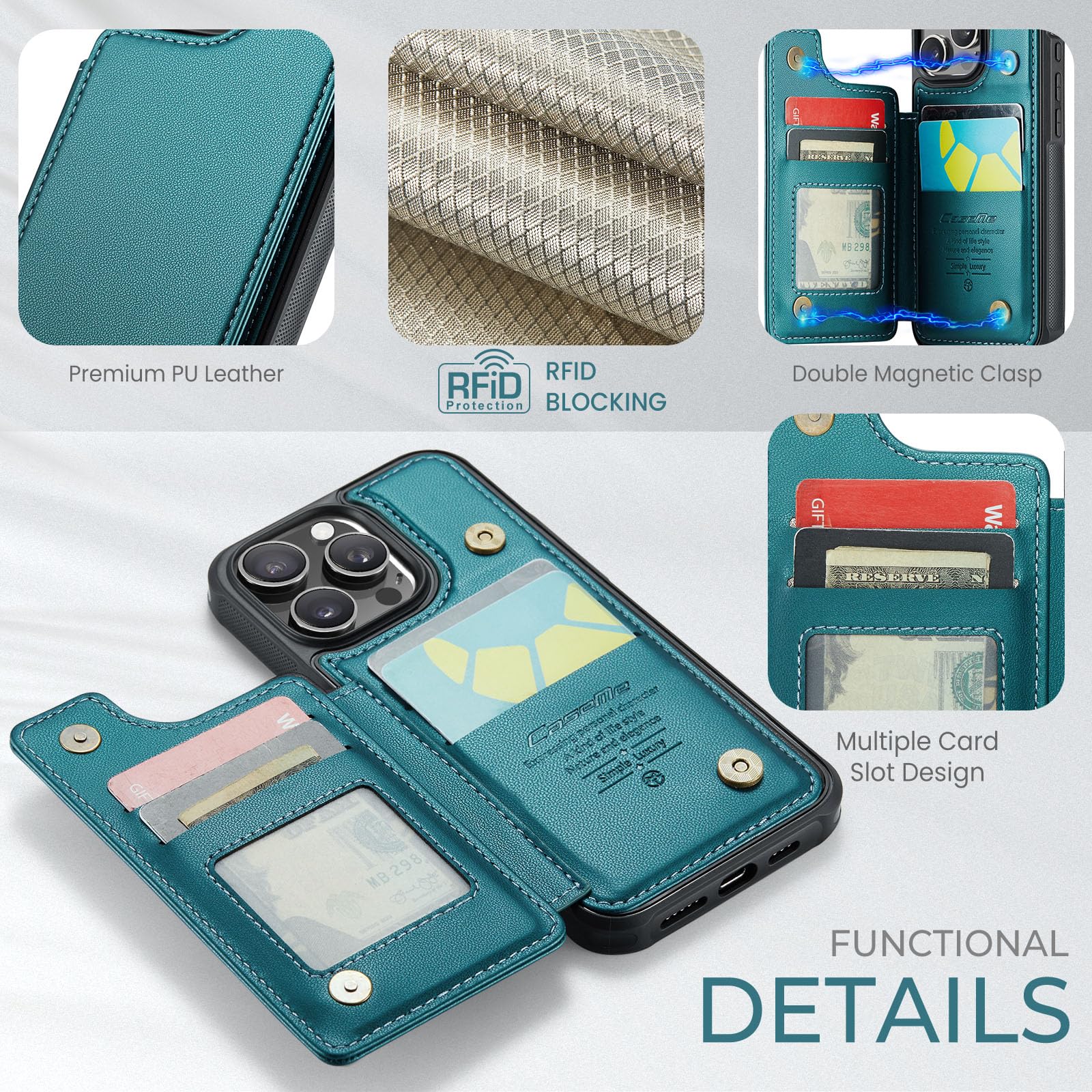 UEEBAI Wallet Case for iPhone 16 Pro 6.3" - Image 2