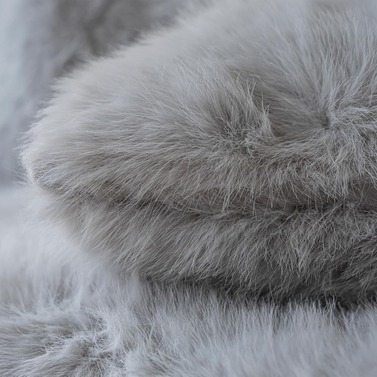 Neelvin Light Grey Faux Fur Cozy Fluffy Double-Sided Decorative Throw Pillow Covers 16x16 inch Set of 2,Velvet Pillowcase Cushion Case for Sofa Couch - Image 5