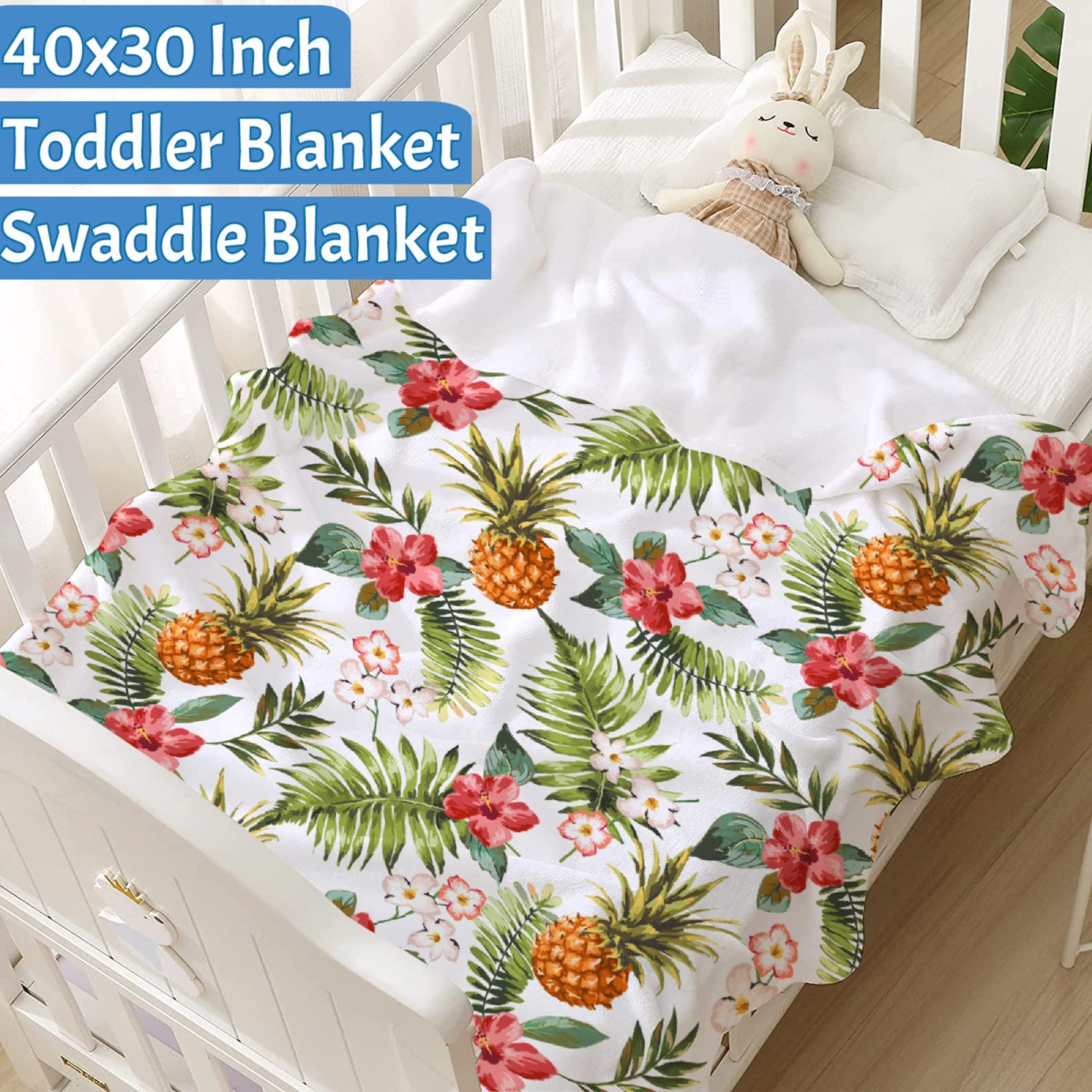 Ottoy Pineapple Tropical Super Soft Micro Fleece Blankets Quilt Plush Lightweight Dual-Sided Decorative Couch, Sofa, Travel, Lap, Bed Throw Blanket,60