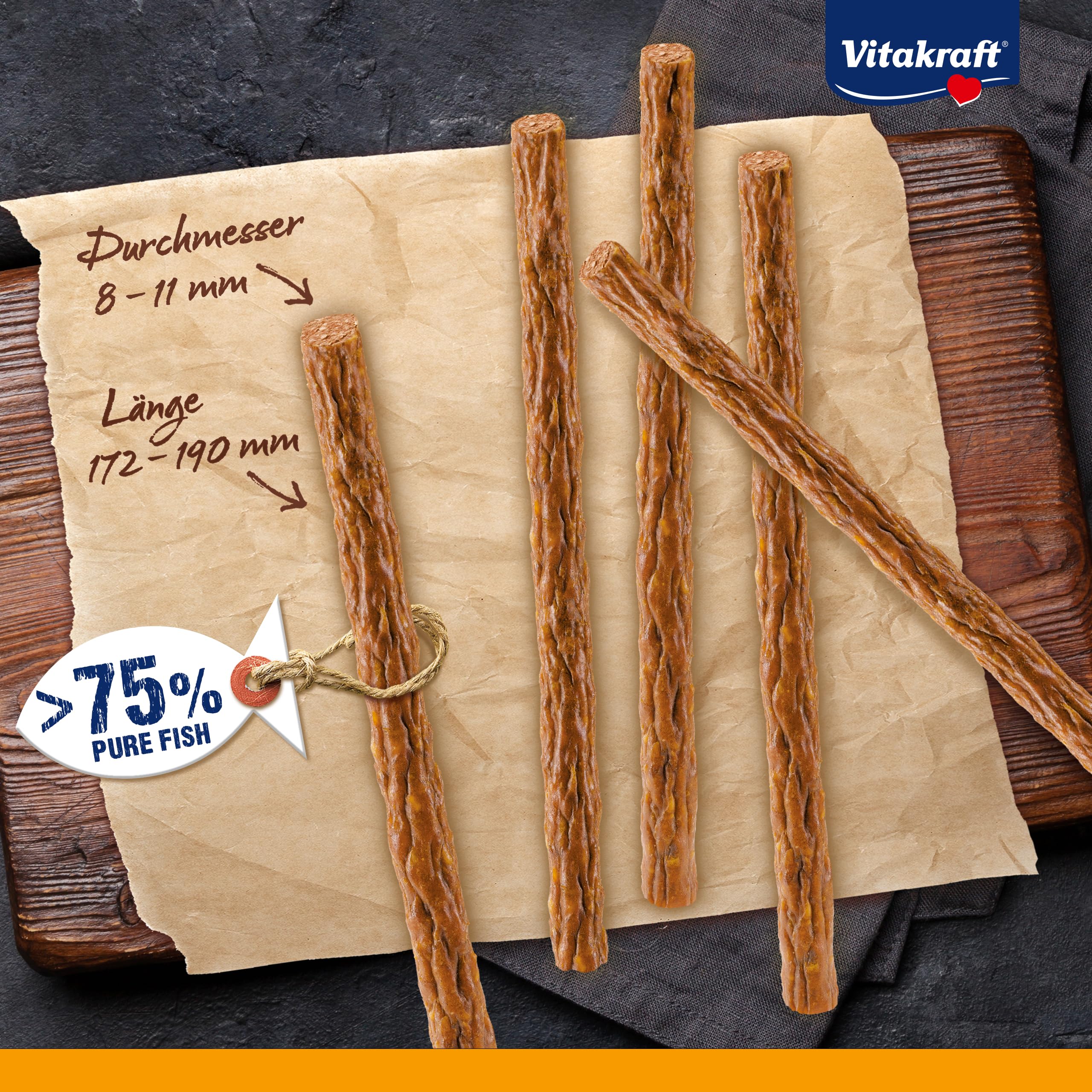 Vitakraft Dog Snack Fish Stick Salmon, 1 Confezione = 50 Pezzi