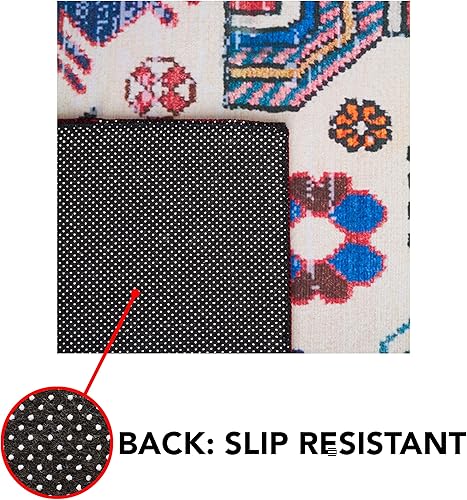 Miniatura 8 de SAFAVIEH Tucson Collection - Alfombra de área de 8 x 10 pies, color beige y óxido, diseño bohemio persa, no desprende pelusa, lavable a máquina y