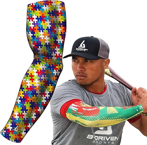 Miniatura 9 de B-Driven Sports Pro-Fit - Manga de compresión para béisbol, fútbol y atletismo, para hombres, mujeres, jóvenes, niños, 42 colores