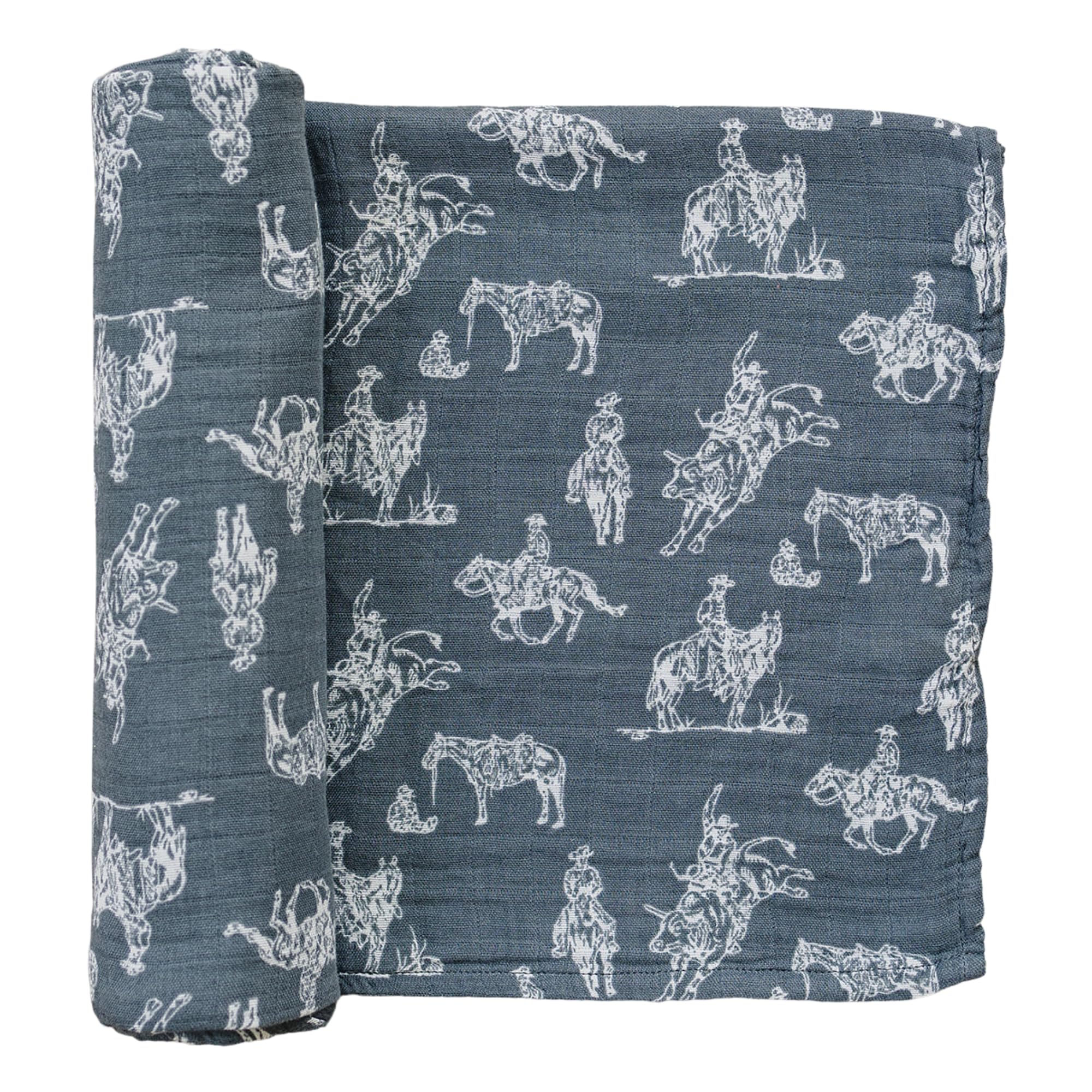 Mebie Baby Wild West Muslin Swaddle, Modern and Neutral Swaddle Blanket for Baby Girl or Boy, Soft Baby Blankets, Newborn Swaddle Blanket, 0-3 Month, Comfy Wrap, Baby Essentials &amp; Gifts