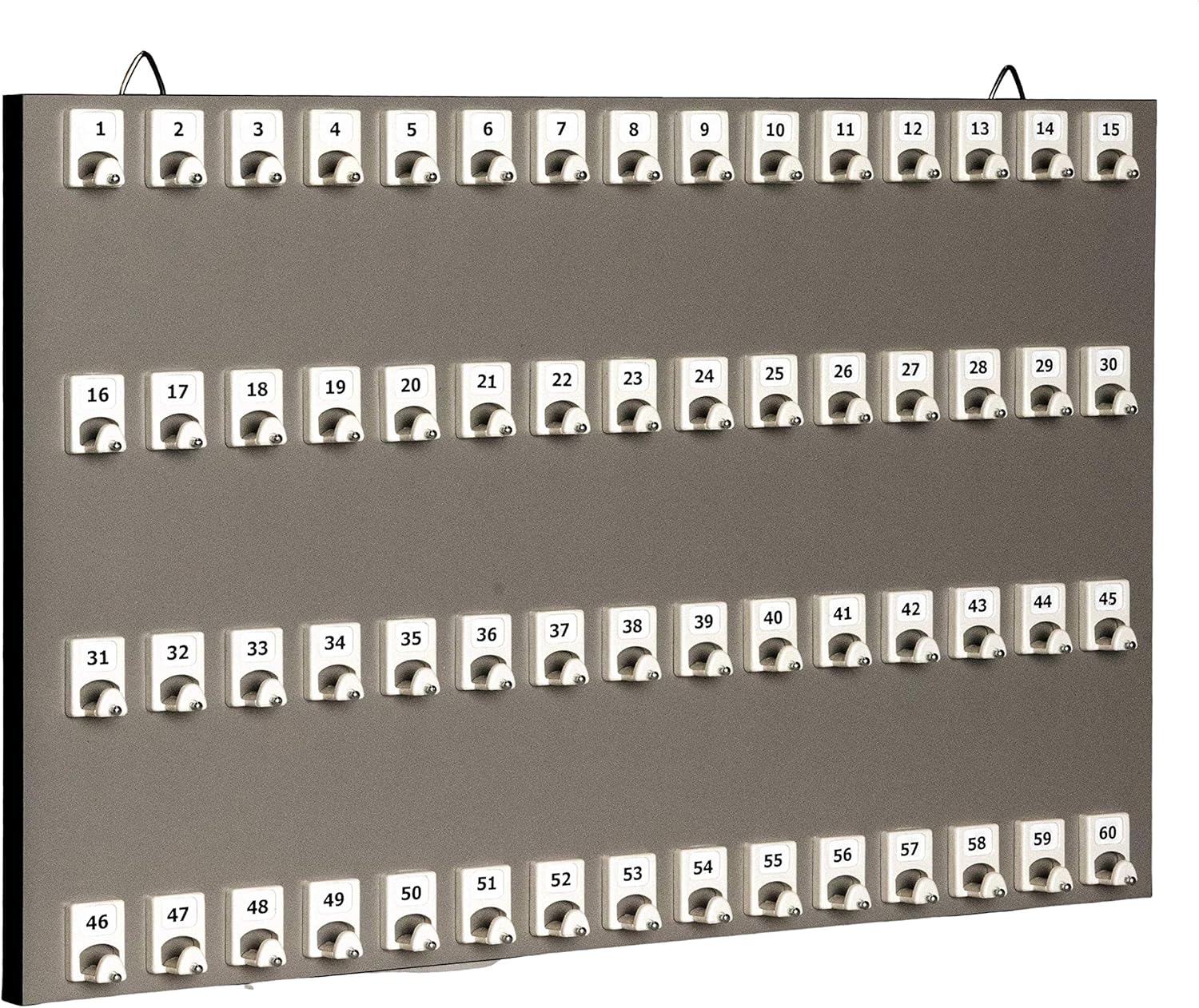 KEYSTAND # 60PGS with 60 Numbered Hooks for Auto Dealers/Realtors (60 Tag & Ring Included)