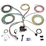 JY PERFORMANCE Universal 21 Circuit Wiring Harness Kit Extra Long Wire Standard Color 17 Fuses for GM Chevy Mopar Hotrods Ford Chrysler