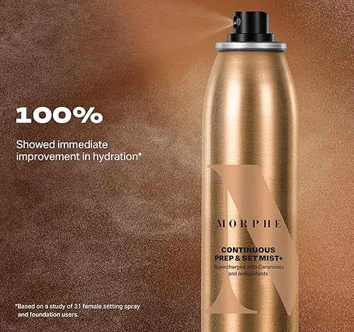 Miniatura 5 de Morphe Continuous Prep & Set Face Mist - Spray hidratante para maquillaje y preparación de la piel, enriquecido con ceramidas y antioxidantes para