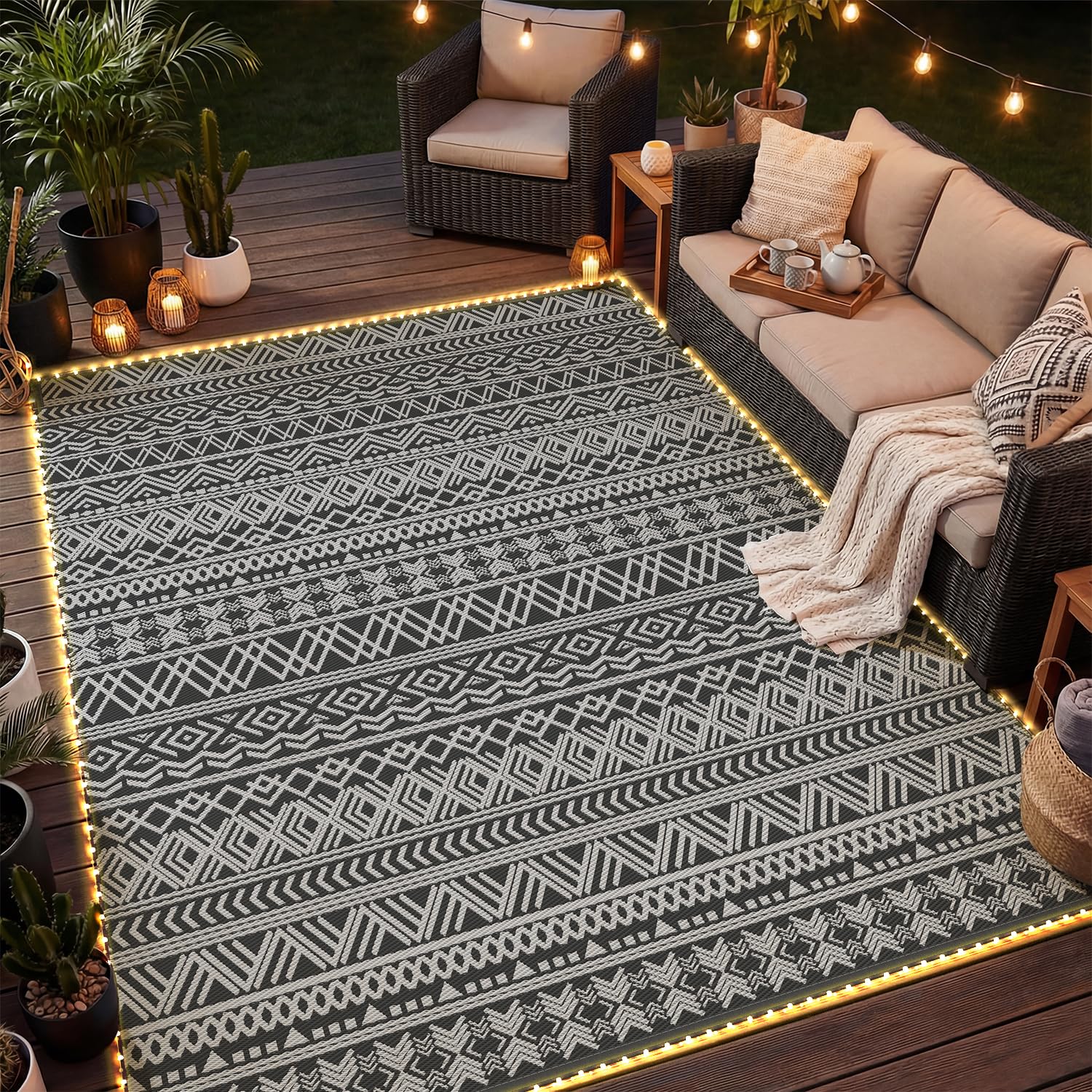 Amazon.com: MontVoo-Outdoor Rug Carpet 6x9 ft for Patio RV Camping
