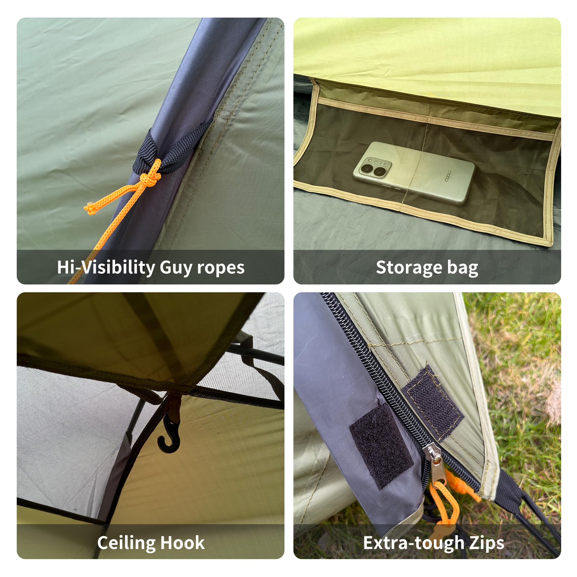Tente de camping pour 4 personnes - Tente dôme légère et imperméable - Compacte - Installation rapide - Pour l'extérieur, la randonnée, le trekking