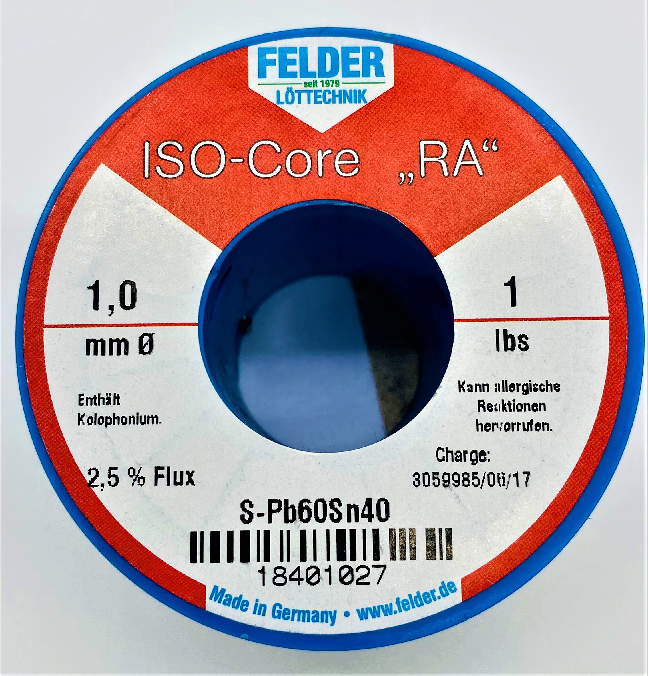 1mm Felder Soldering wire 1LB (Pb60Sn40)