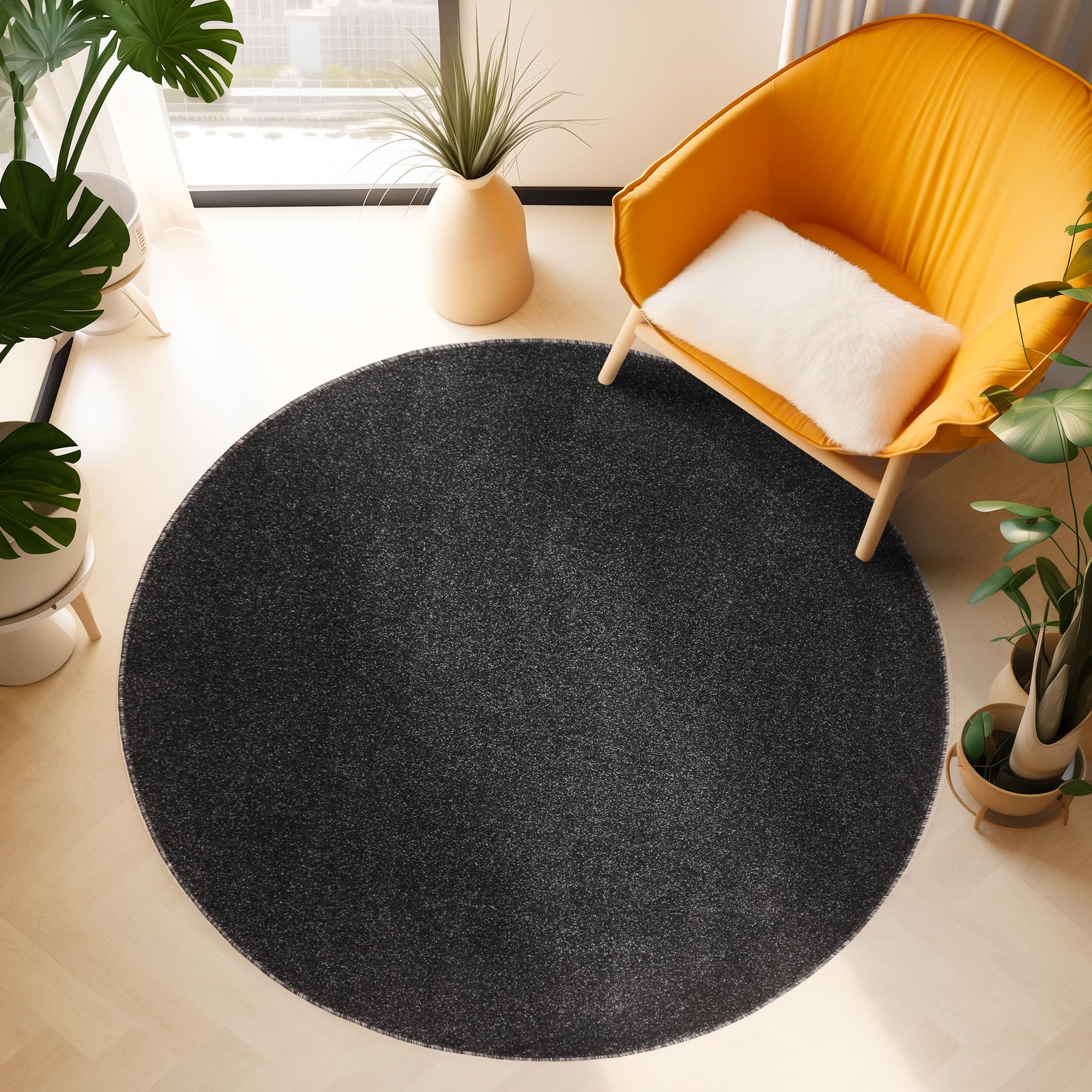 SIMPEX Teppich Kurzflor, Einfarbig, Modern, Rechteckig, Pflegeleicht, Rutschhemmend, Bodenteppich für Wohnzimmer, Schlafzimmer, Essbereich