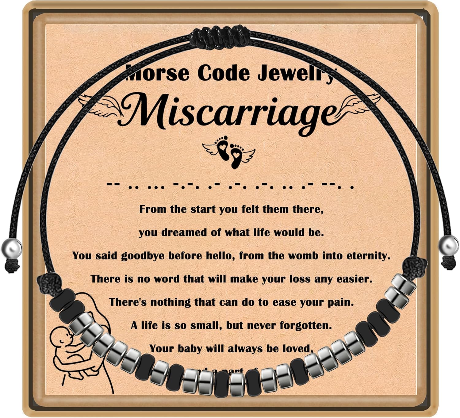 Miscarriage Gifts for Mothers Fathers, Loss Grief Miscarriage Morse Code Bracelet for Women, Sympathy Gift Memorial Gifts, Pregnancy Loss Jewelry