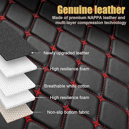 Miniatura 5 de Castlerock Alfombrillas de cuero para Ford Mustang 2015 2016 2017 2018 2019 2020 2021 2022 2023 2024 All Surround Custom Fit Mustang Floor Liner