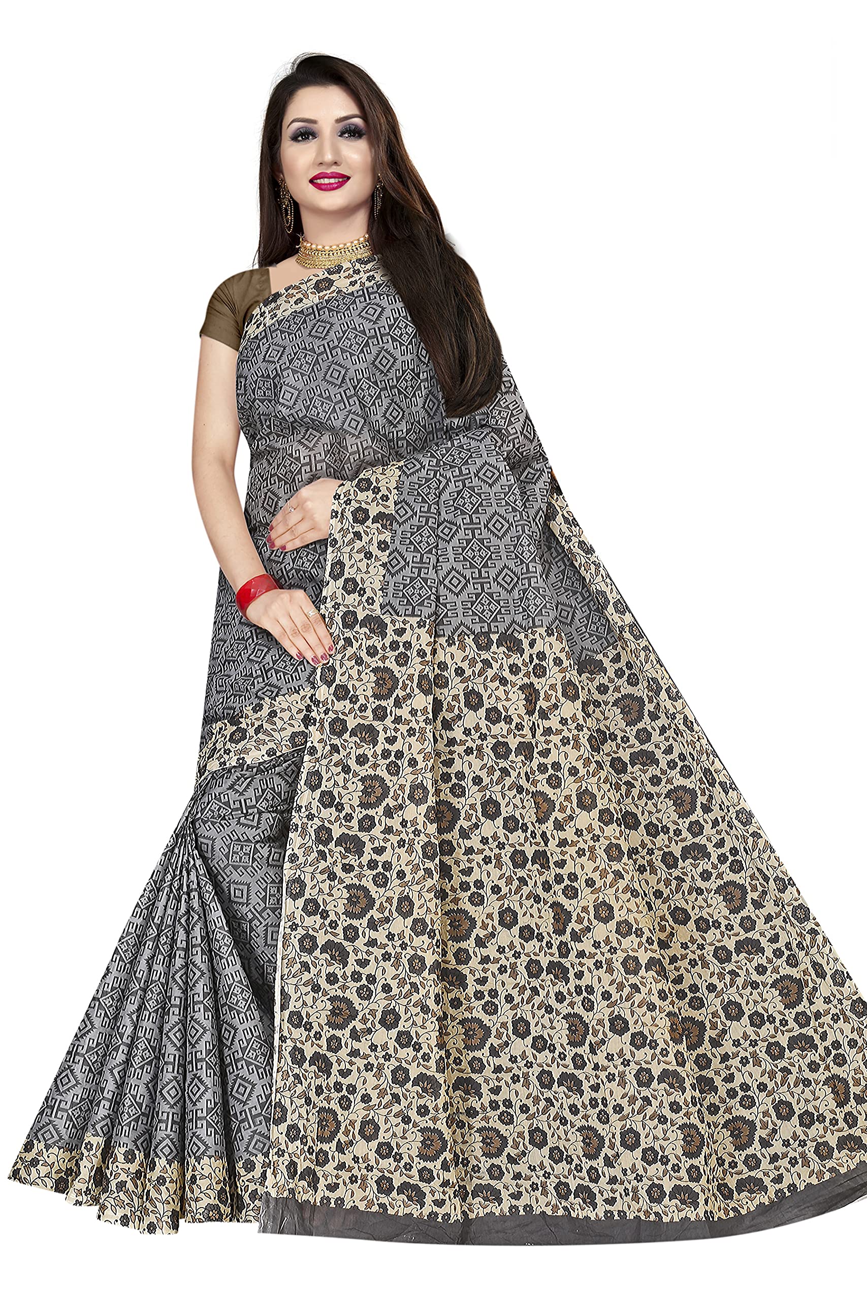 tamaira fashion Women's Plain Weave Pure Cotton Saree Without Blouse Piece (AB16_Parent)-picture-49