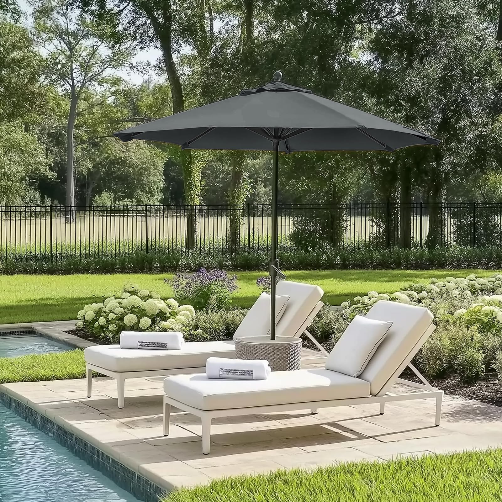 Sonnenschirm Ersatzbezug 2m 6 Streben Terrassenschirm Bespannung Stoffbezug, Gartenschirm Ersatz-Überdachung, Sonnenschirm Bezug Für Hof, Garten, Strand, Pool