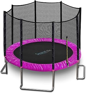 SereneLife Trampoline with Net – 10ft ASTM Approved Trampoline with Net Enclosure – Stable, Strong Kids and Adult Trampoline – Outdoor Trampoline for Teens and Adults – Reinforced Kids Trampoline