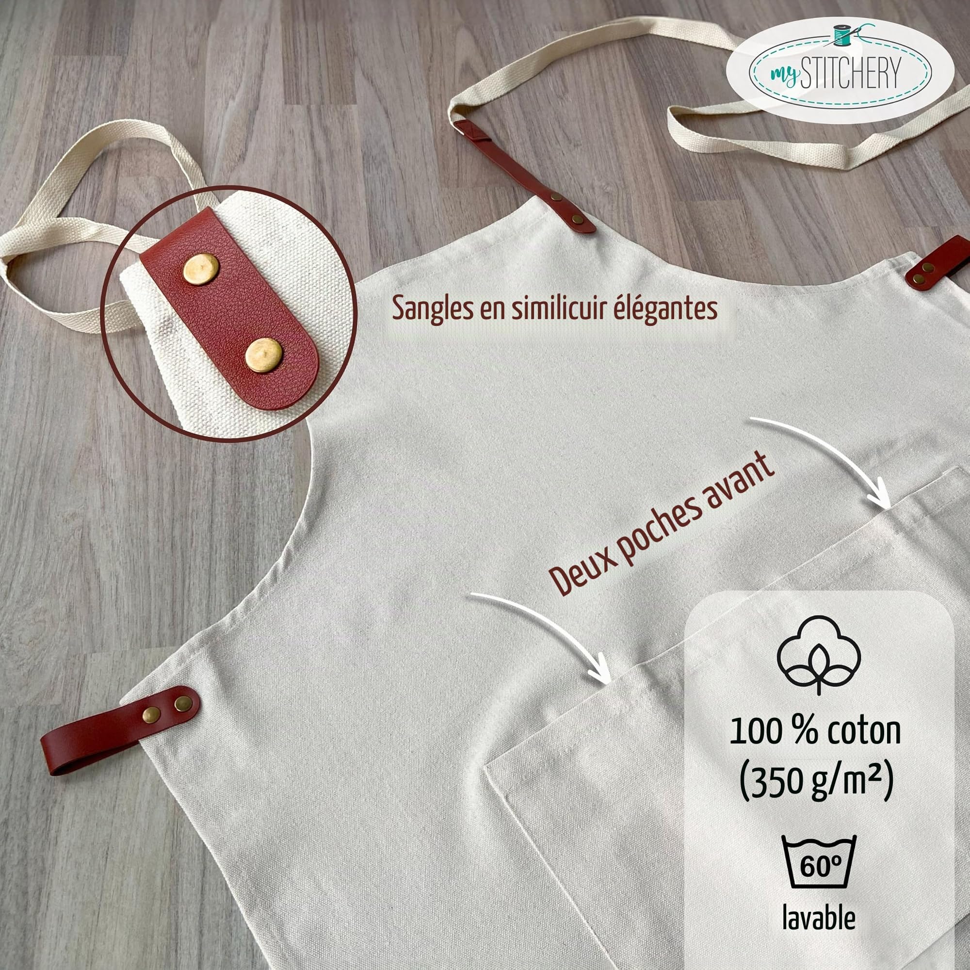 Tablier de barbecue personnalisé avec motif et texte brodé – Tablier de cuisine personnalisé en coton de qualité supérieure comme cadeau spécial