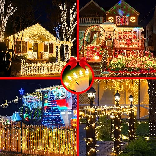 Miniatura 7 de 492FT Outdoor Christmas Lights, 1300 LED Super Long String Lights 8 Lighting Modes & Timer Memory, Outsite Waterproof Light Strings for House Tree