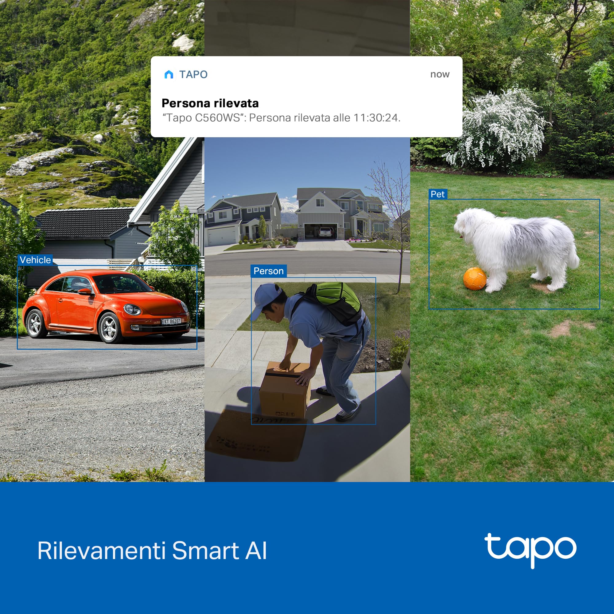 Tapo C560WS 4K 8MP Telecamera Wi-Fi Esterno Pan/Tilt, Smart AI, 360° Visuale, Visione Notturna a Colori Starlight, IP66, Allarme Sonoro e Luminoso, Wi-Fi 6 e Ethernet, Supporta MicroSD fino a 512 GB