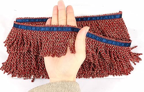 Fenghuangwu 5 yardas de largo, 2.5 pulgadas de ancho, adornos de flecos y adornos de tela, decoración de bricolaje para cortina, sofá y ropa (mezcla
