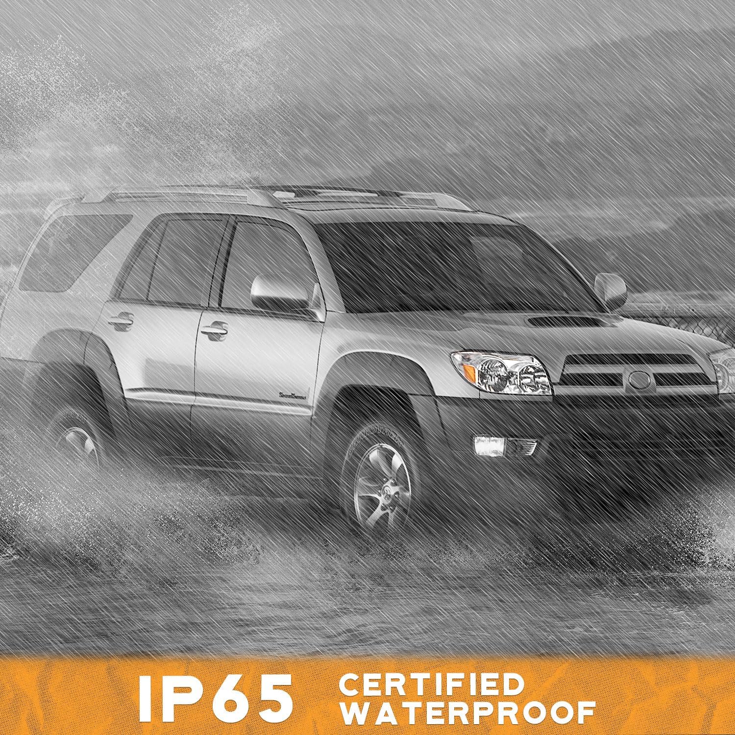 WEELMOTO for 03-05 4Runner Headlights Replacement for 2003 2004 2005 4Runner Headlight Pair set with Chrome Housing Amber Reflector L+R