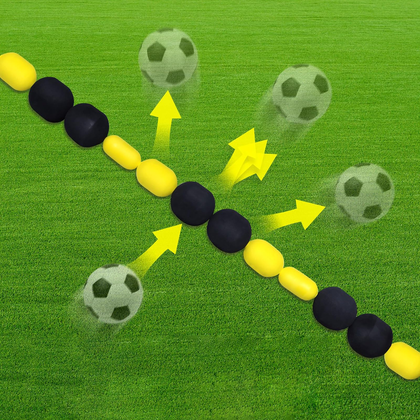 Soccer Goalkeeper Training Equipment, 2.5M Single Line Goalkeeper Ball Deflector, Multiple Different Refraction Angles, Enhanced Reaction Time & Ball Control, Enhanced Soccer Practice