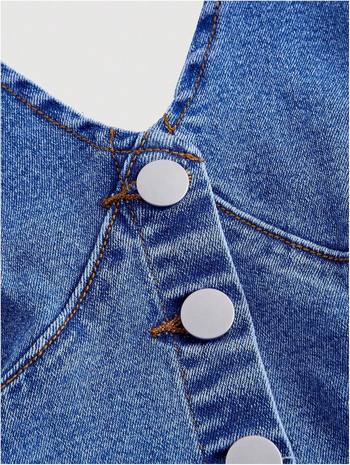 Floerns Women's Halter Denim Tank Top Button Down Backless Party Cropped Jean Tops - Image 3