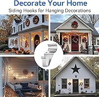 Vista 4 de Paquete de 20 Ganchos para Revestimiento de Vinilo, Colgadores para Revestimiento Sin Agujeros, Gancho para Revestimiento de Vinilo de Acero