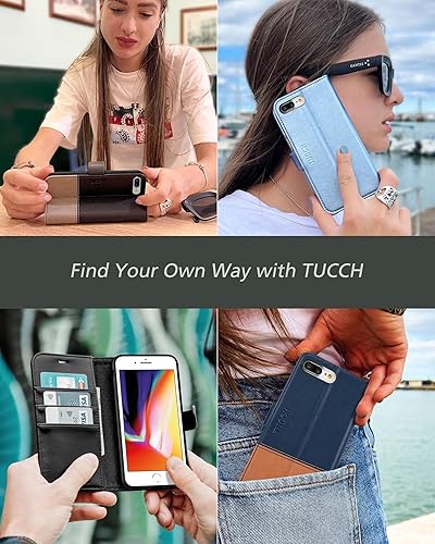 Miniatura 9 de TUCCH - Funda tipo cartera para iPhone 8 Plus
