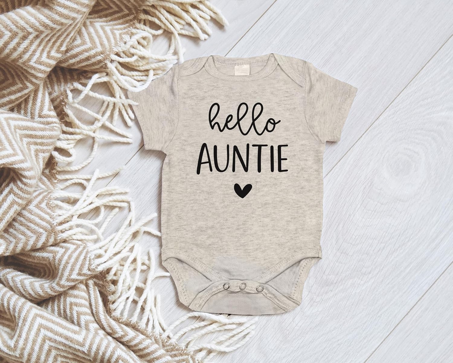 Hello Auntie Pregnancy Announcement Infant Bodysuit, Surprise Gift For Sister - Image 2