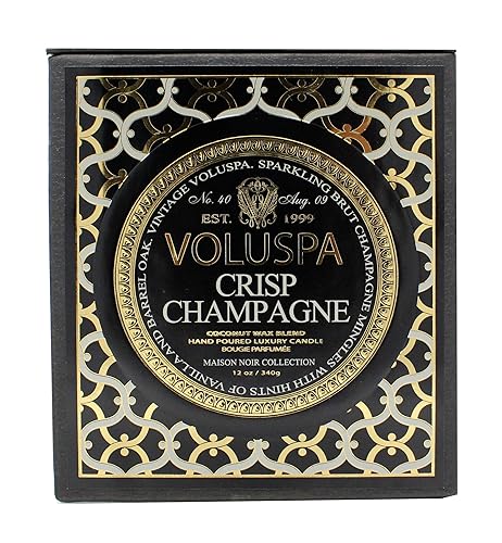 Miniatura 2 de Voluspa Crisp Champagne Classic Maison - Vela de cristal en caja, 12 onzas