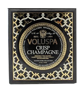 Voluspa Crisp Champagne Classic Maison Boxed Glass Candle, 12 Ounces