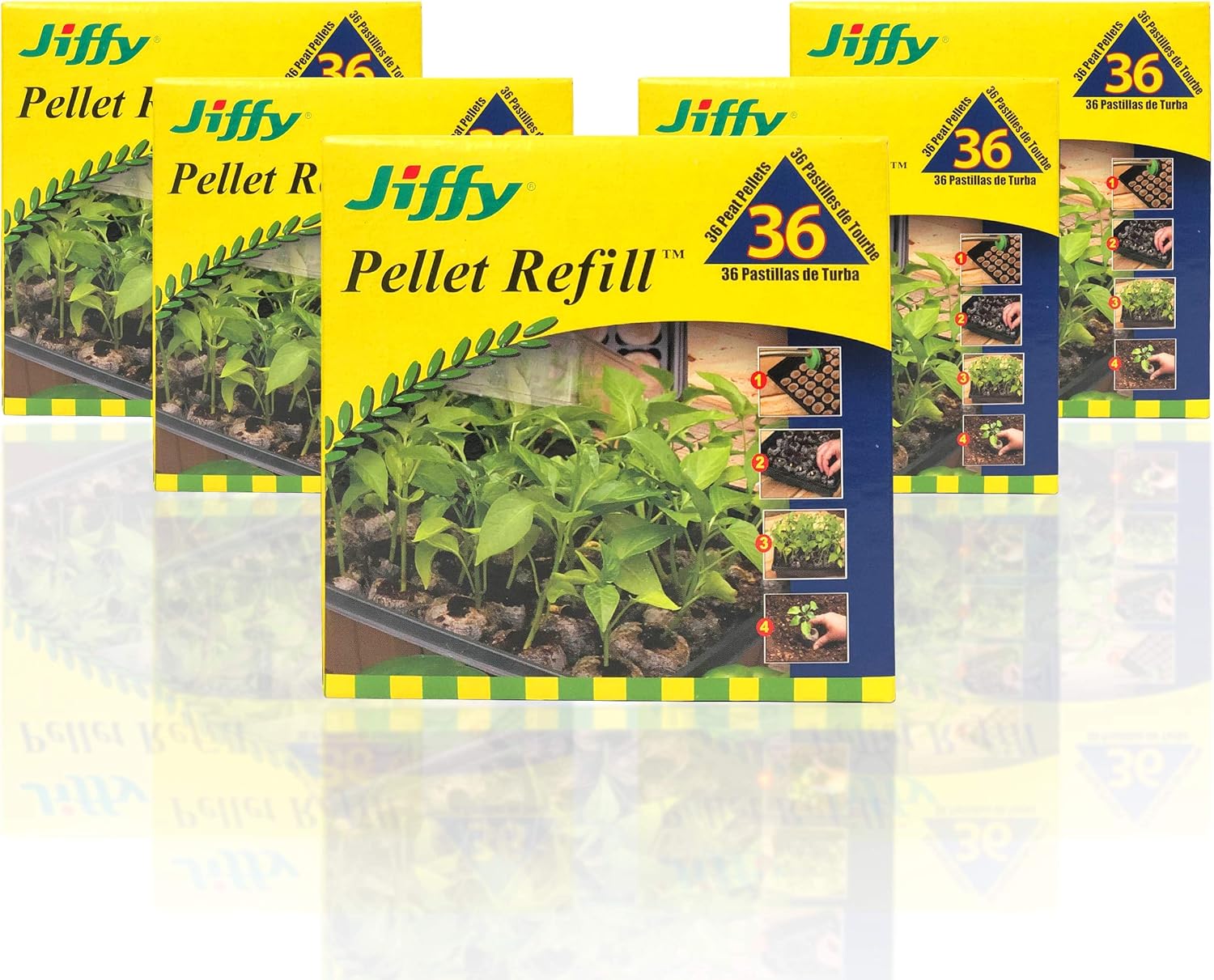 Jiffy 36 Peat Pellet Refills, 36mm Pellets 5 Pack, 180 Pellets Total Patio