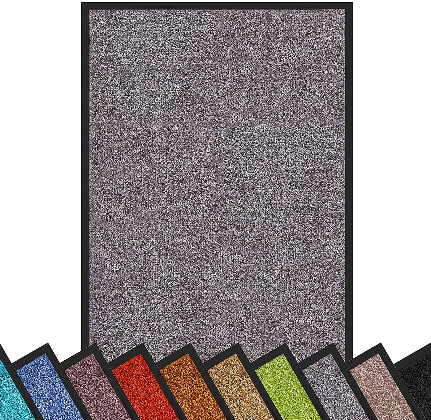 etm Hochwertige Fußmatte | schadstoffgeprüft | bewährte Eingangsmatte in Gewerbe & Haushalt | Schmutzfangmatte mit Top-Reinigungswirkung | Sauberlaufmatte waschbar & rutschfest (200x600 cm, Grau)
