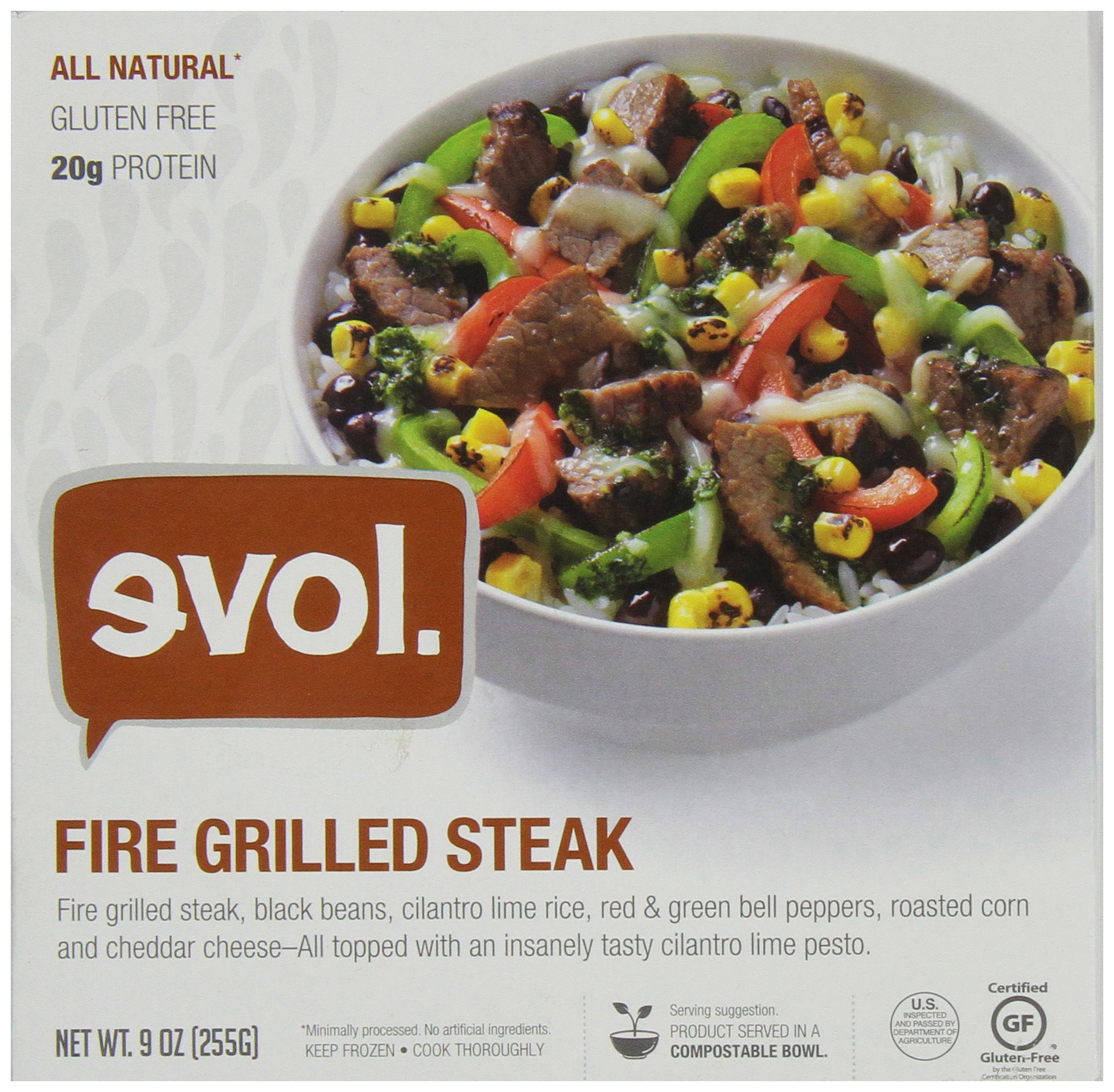 Evol Fire Grilled Steak Bowl 9 Ounce (Pack of 12)