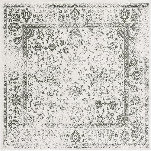 Miniatura 130 de Safavieh colección Adirondack - Alfombra de área, 8 x 10 pies, gris pizarra y marfil, diseño oriental desgastado, no desprende pelusa, fácil