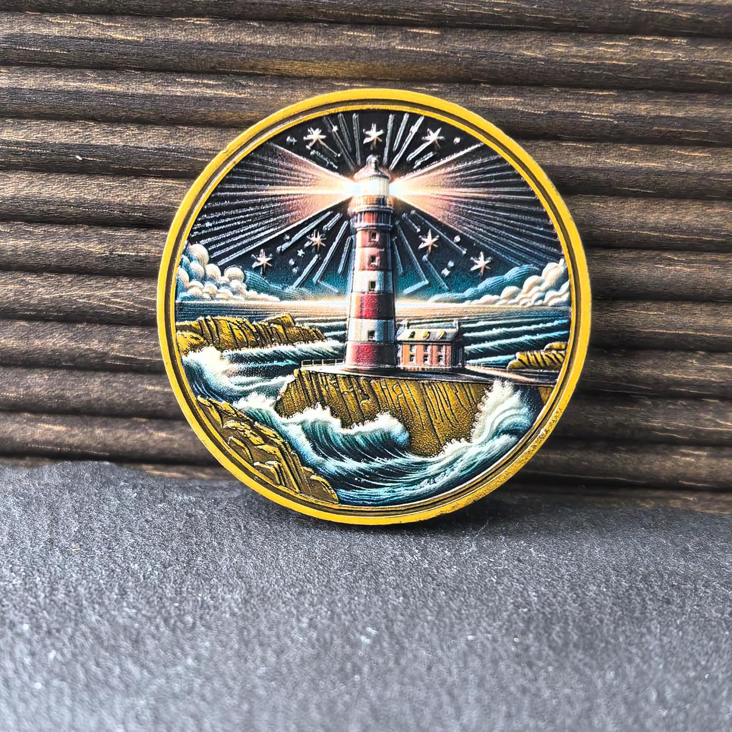 Lighthouse Sobriety Chip - 'Love The Light' Medallion for Guidance and Inspiration - AA Medallion Recovery Gift with Coin Capsule