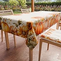 PETTI Artigiani Italiani – Tovaglia Antimacchia Rettangolare Copritavolo Cucina Disegno Zucca Pumpkin X6 Posti (140×180 cm), Tovaglia Halloween, 100% Made in Italy