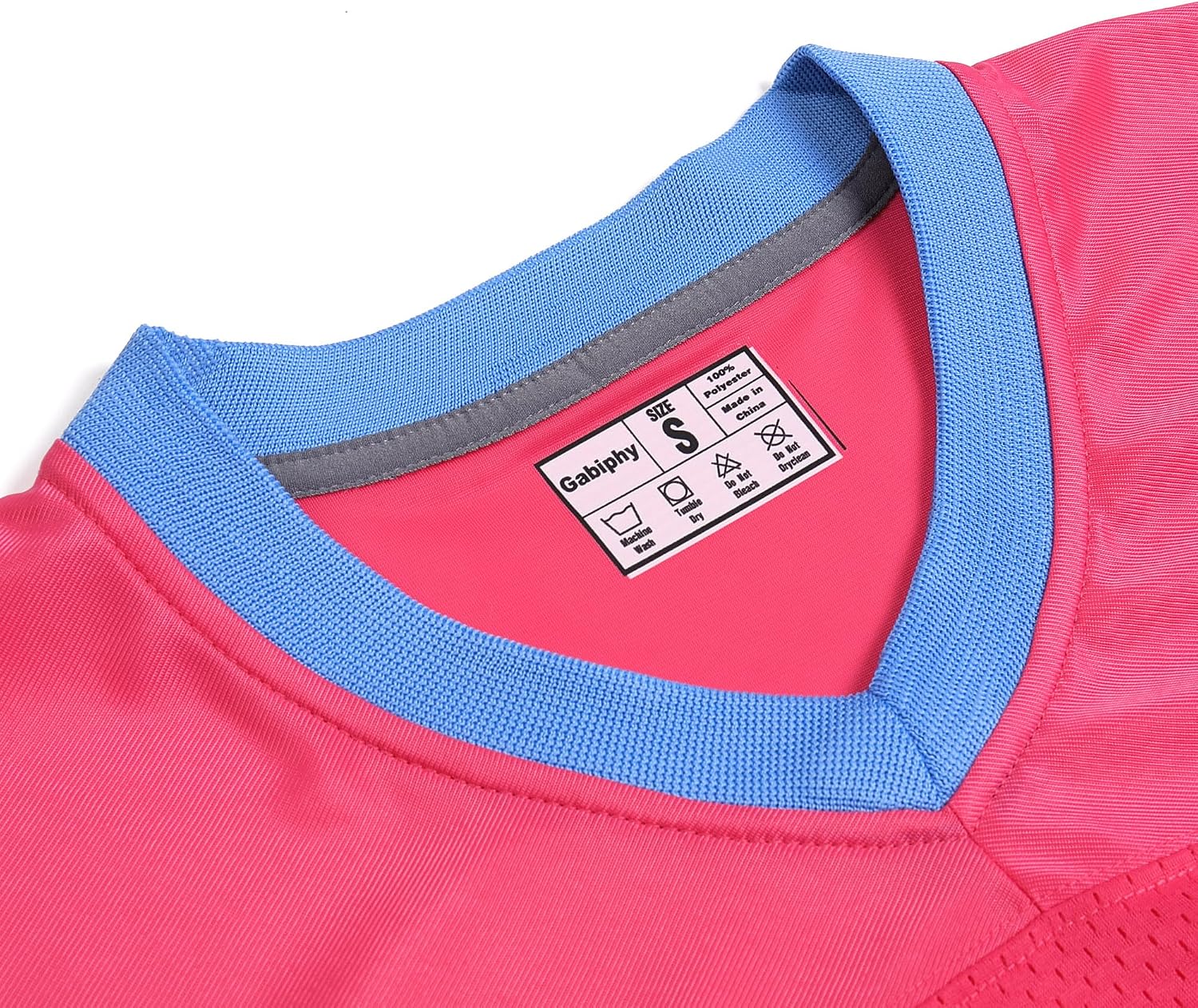 Men's Retro Football Jerseys V-Neck Short Sleeve T-Shirts Workout Gym Running Hiking Shirts