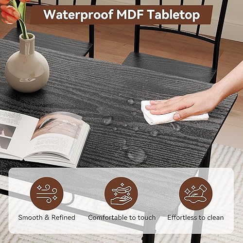 Miniatura 4 de Vipbear Juego de mesa de comedor de cocina de 4, 5 piezas, juegos de mesa de comedor, juego de mesa de cocina rectangular con 4 sillas para espacios