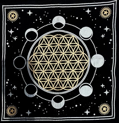 Miniatura 5 de Mantel de altar dorado con diseño de búho salvaje, diseño de brujería y búho salvaje, mantel cuadrado Wicca Wicca espiritual sagrado para mesa