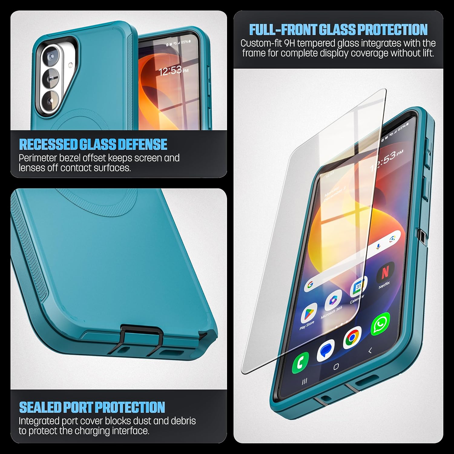 Encased for Samsung Galaxy S26 Phone Case with Belt Clip Holster and Screen Protector, Magnetic Heavy Duty Military Grade Protection, Green