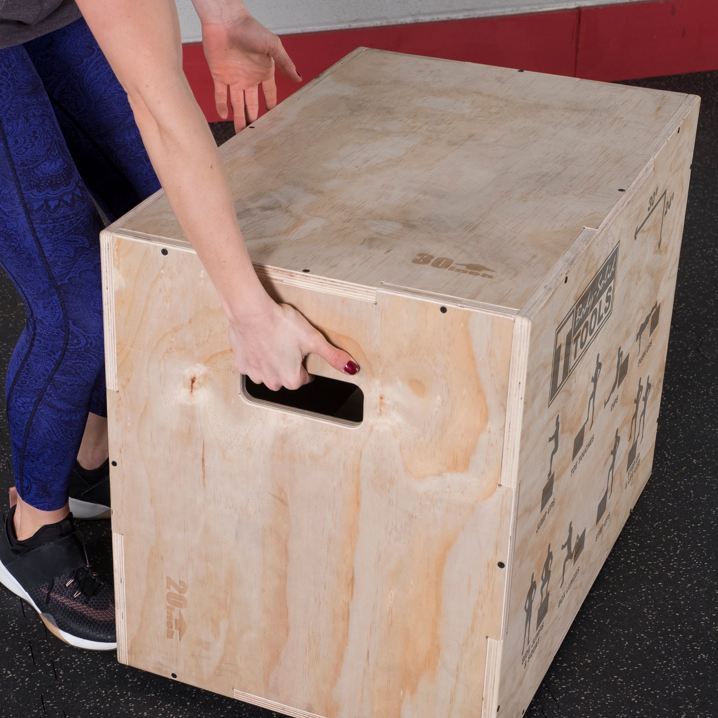Body-Solid Tools 3-Way Wood Plyo Box - Fitness Equipment for Plyometric Jump, Box Jump and Step Up Workouts, Ideal for Home Gym - 20 x 24 x 30 inch