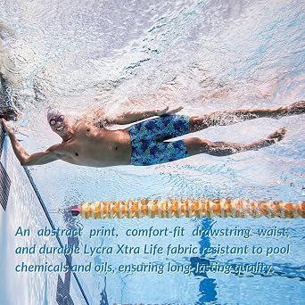 Sporti Men's Athletic Jammer Swimsuit, Abstract Printed Training Suit