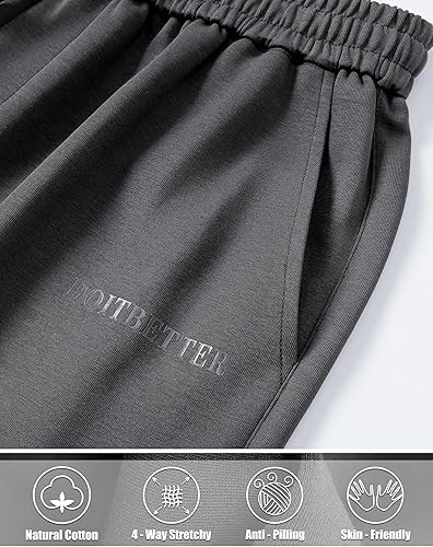 Miniatura 4 de HHZ Pantalones holgados de algodón para hombre, holgados, para yoga, gimnasio, entrenamiento, con bolsillos, parte inferior abierta, pierna ancha y