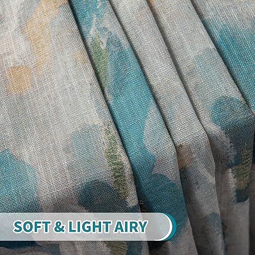 Miniatura 8 de Cortinas para sala de estar de 84 pulgadas de largo, semitraslúcidas que filtran la luz, protegen la privacidad, juego de cortinas con patrón de